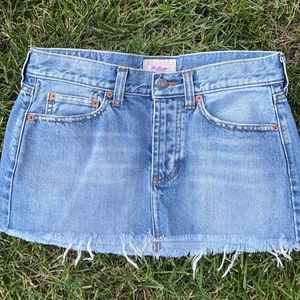 vintage 2001-2003 hollister denim mini skirt size small